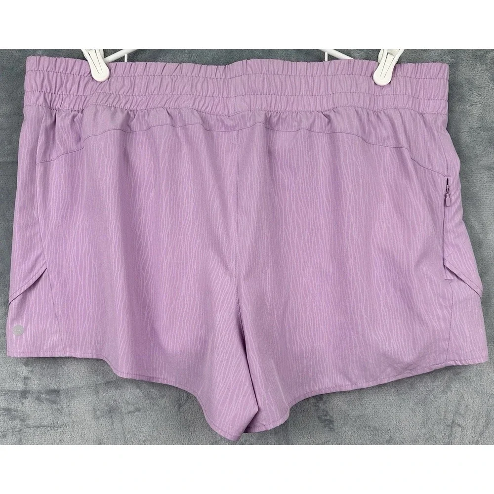 AVIA Running Shorts Women's 3XL (22) Plus Purple Clover‎ Pockets Bike Liner Walk